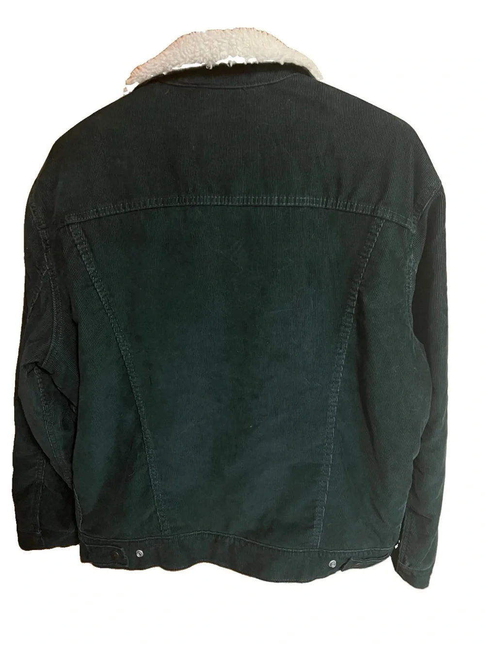 Levi’s Premium Sherpa Lined Corduroy Jacket Mens Large Dark Green Big E 16365-01